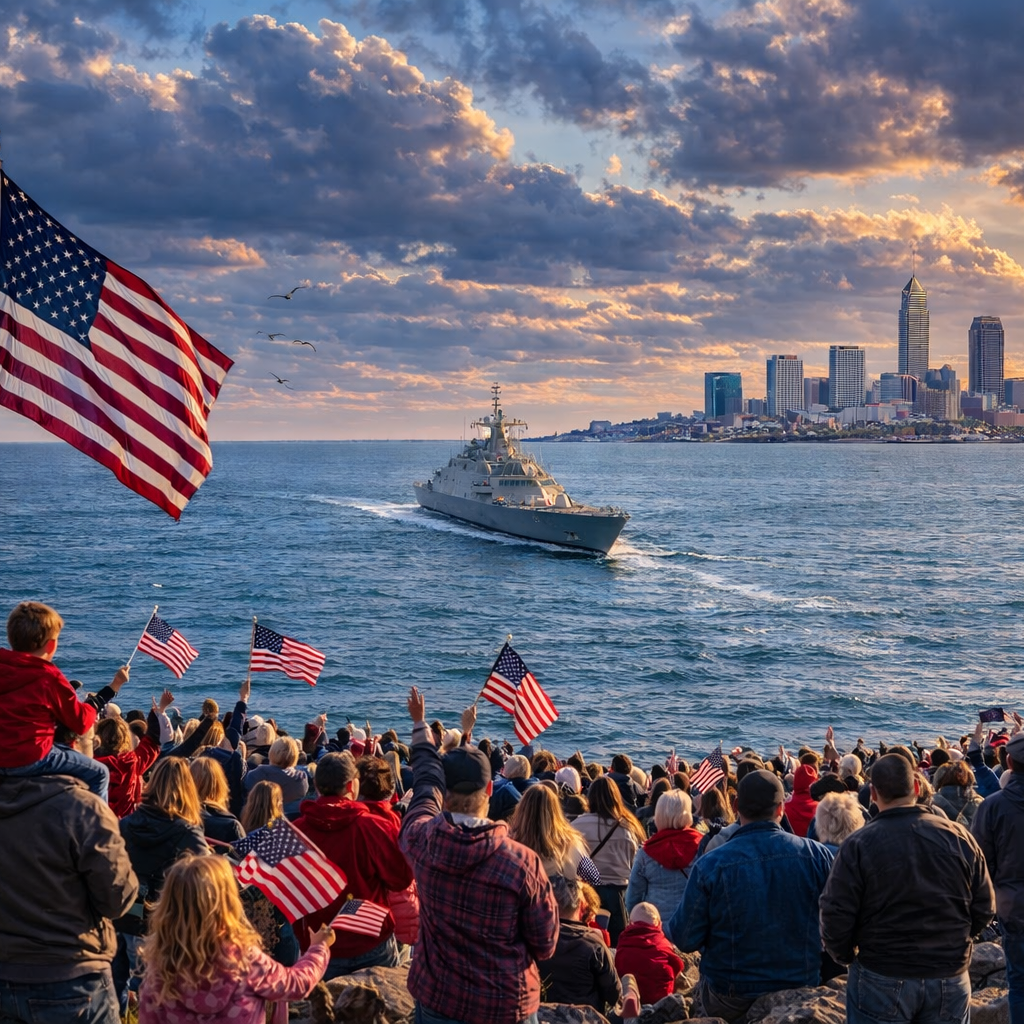 USS Cleveland Welcome Color Guard - logo